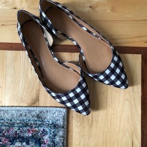 JCrew Factory D’Orsay Flats in Black Gingham